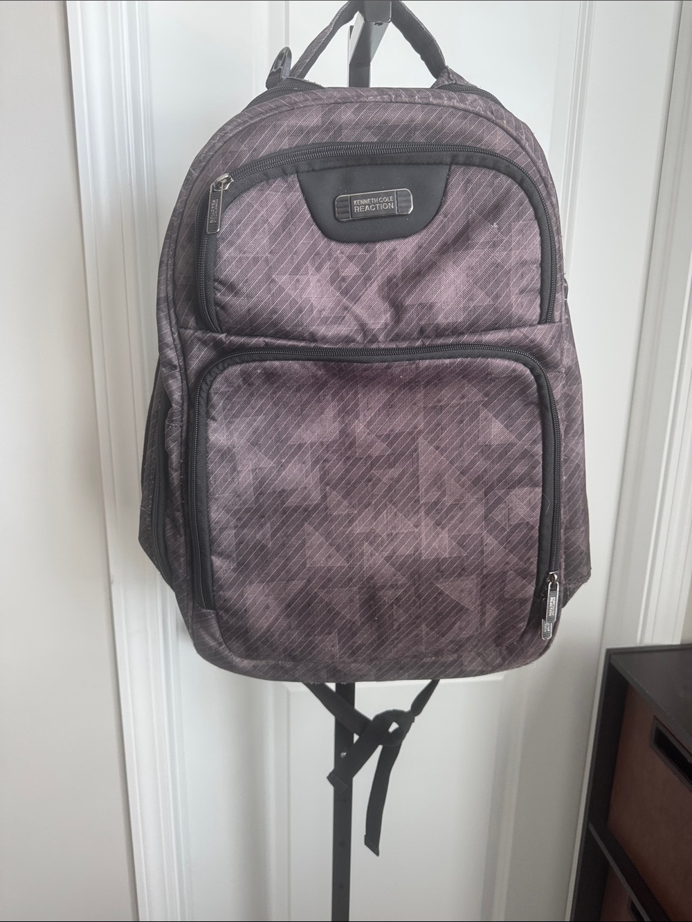 Kenneth Cole Reaction Men's Charcoal Patterned Backpack